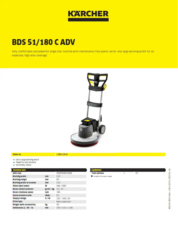 پولیشر اسکرابر BDS 51/180 C