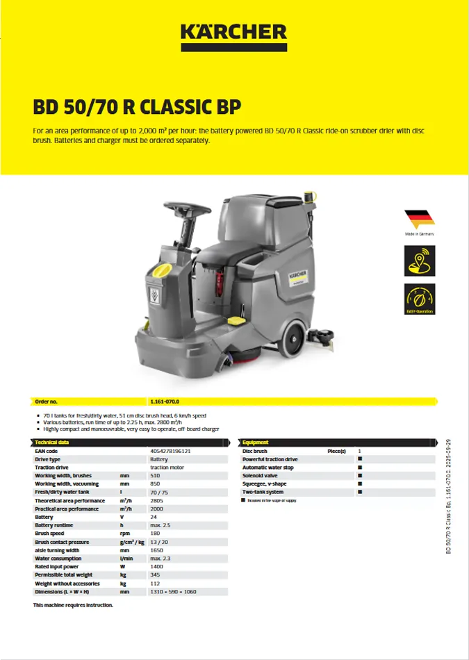 اسکرابر کارچر (کرشر) مدل BD 50/70 R