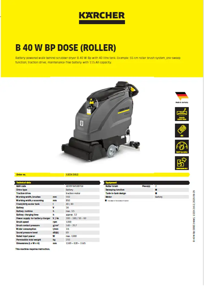 اسکرابر صنعتی مدل B 40 C EP